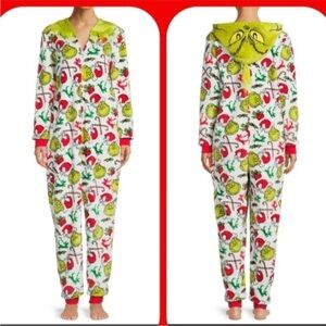 Grinch Hooded Onesie Pajamas